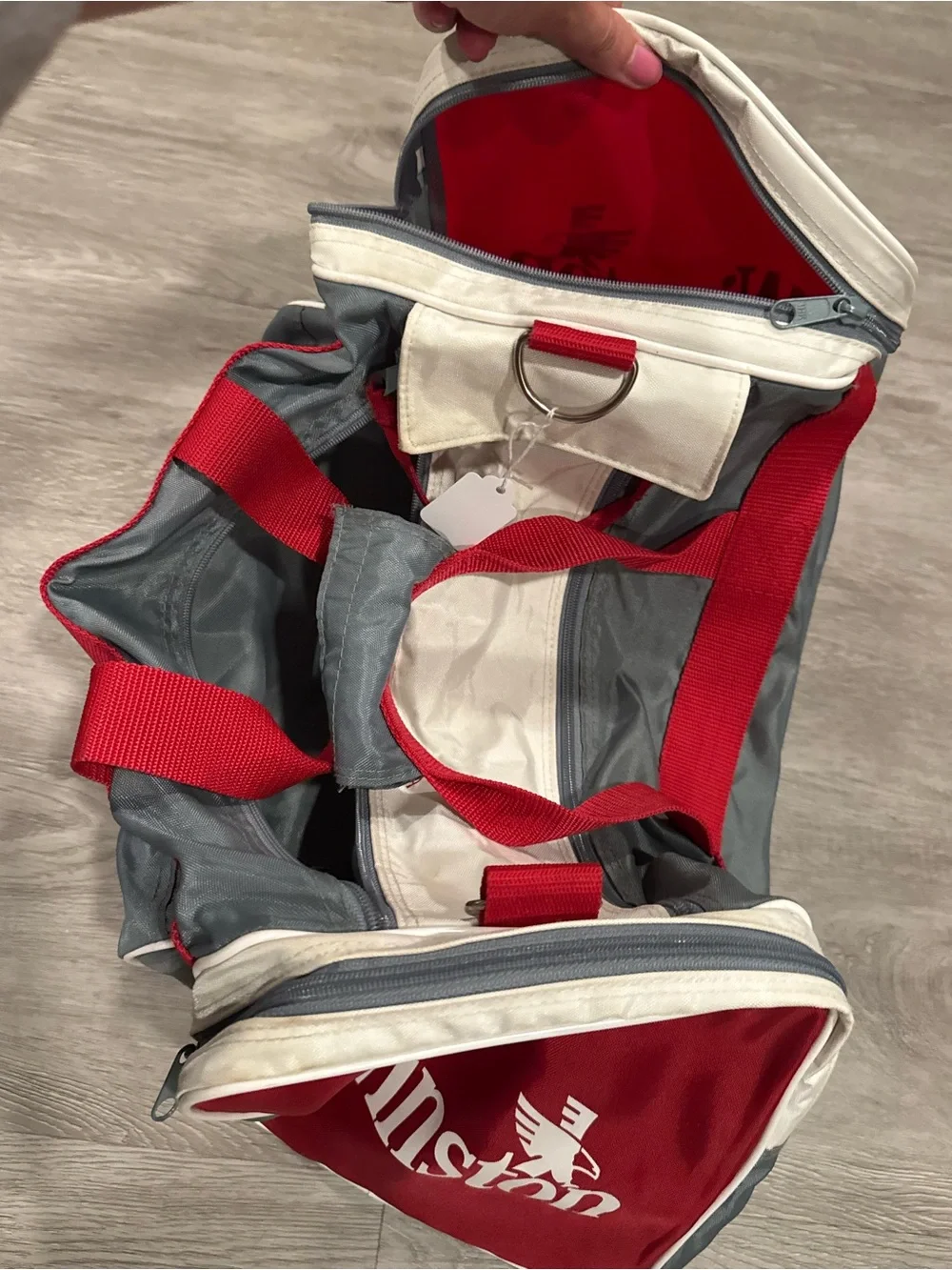 Gray & Red Vintage Winston Cigarettes Duffle Bag